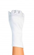 Glamory witte katoenen handschoenen om uw panty te beschermen tegen ladders.
